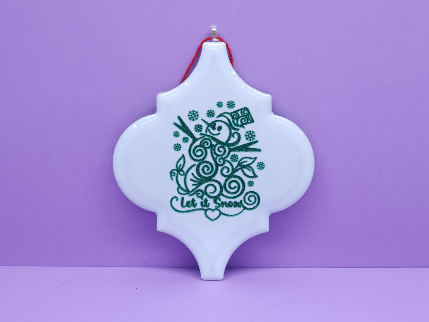 "Let it Snow" Ink-Filled Arabesque Ornament